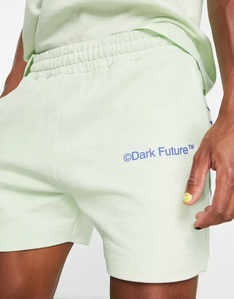 

Светло-зеленые шорты свободного кроя с логотипом ASOS Dark Future