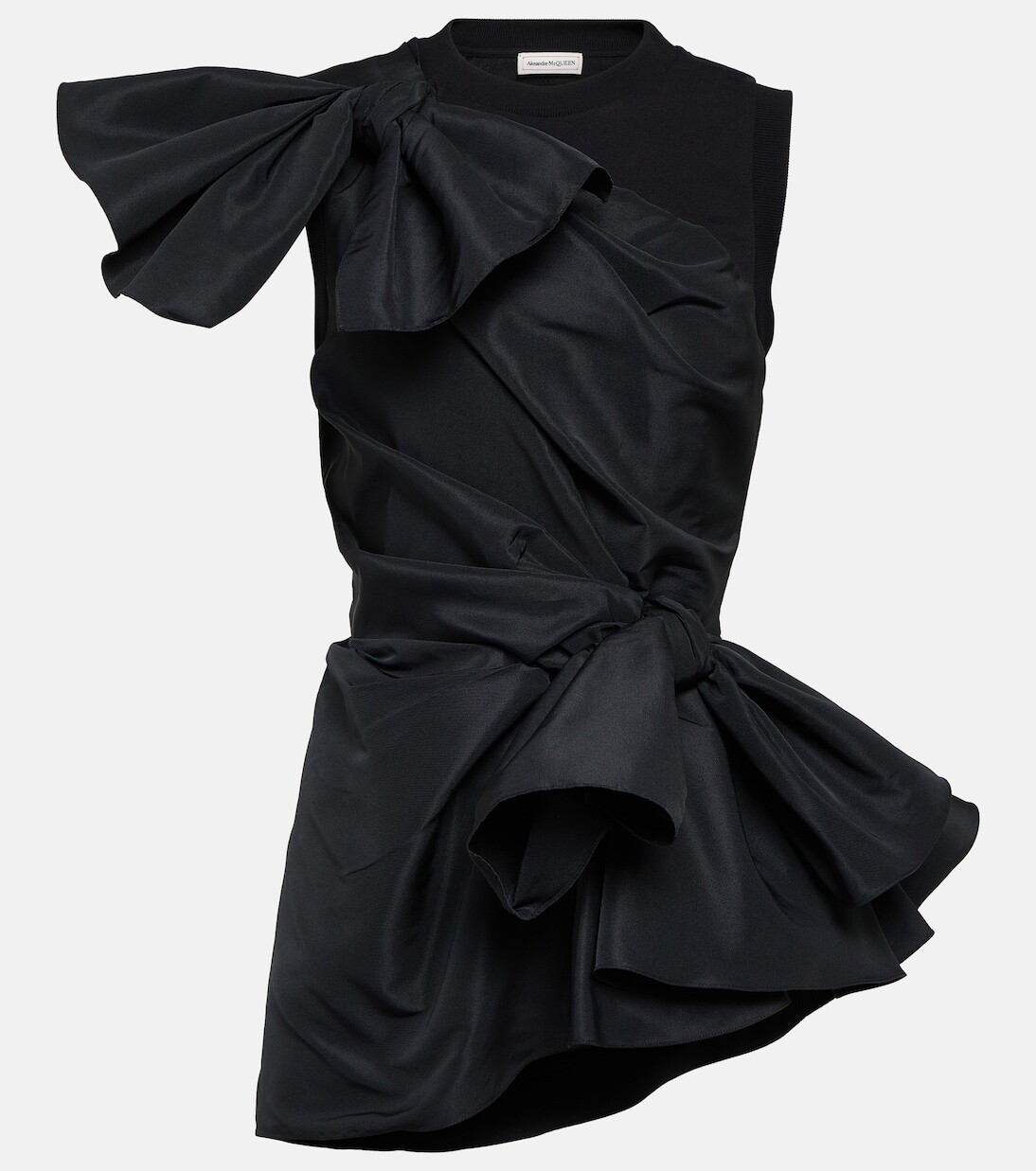 

Асимметричный топ с бантом Alexander Mcqueen, черный