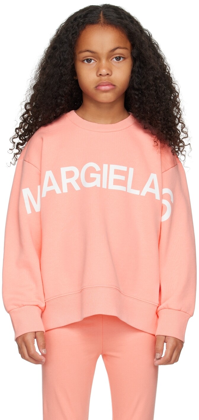 

MM6 Maison Margiela Kids Розовый свитшот с принтом