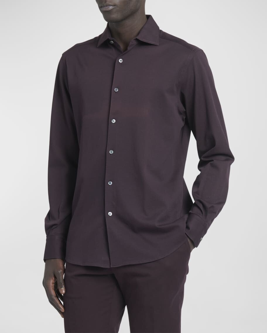 

Мужская спортивная рубашка из хлопкового джерси ZEGNA
