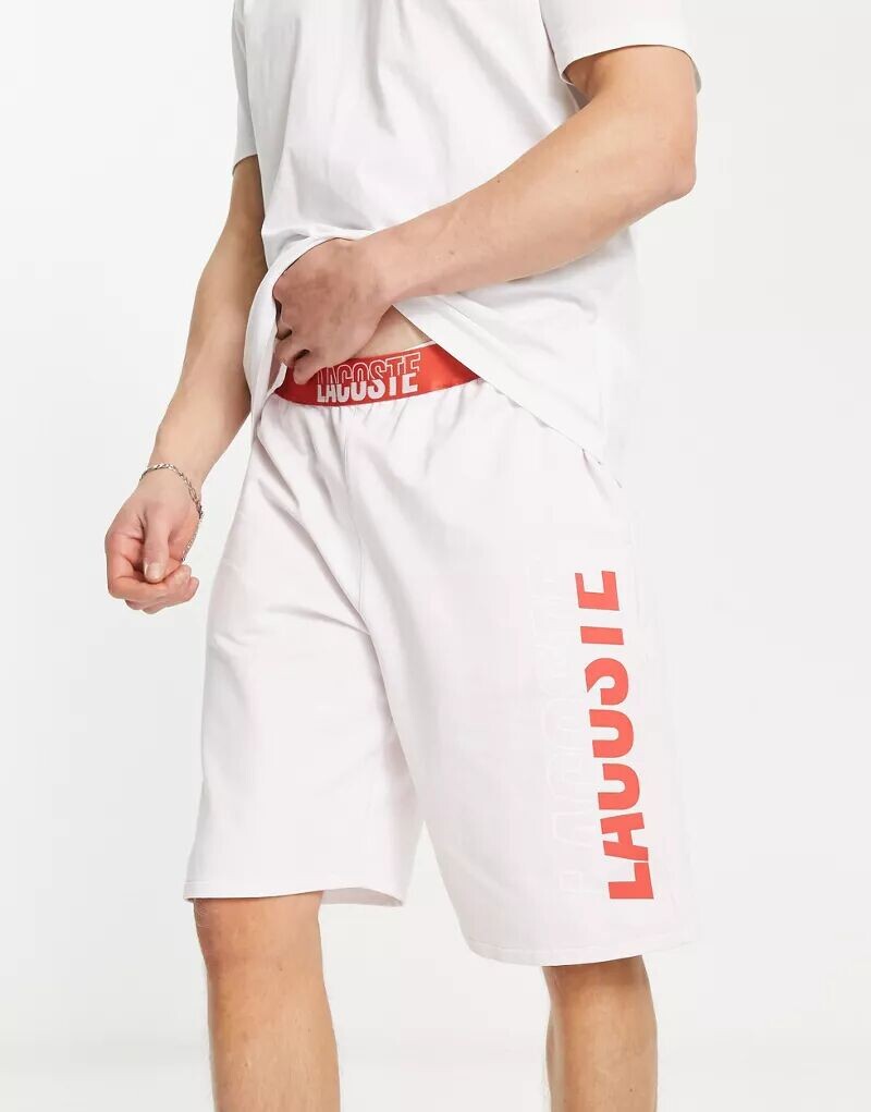 

Белые шорты для отдыха Lacoste с контрастным поясом