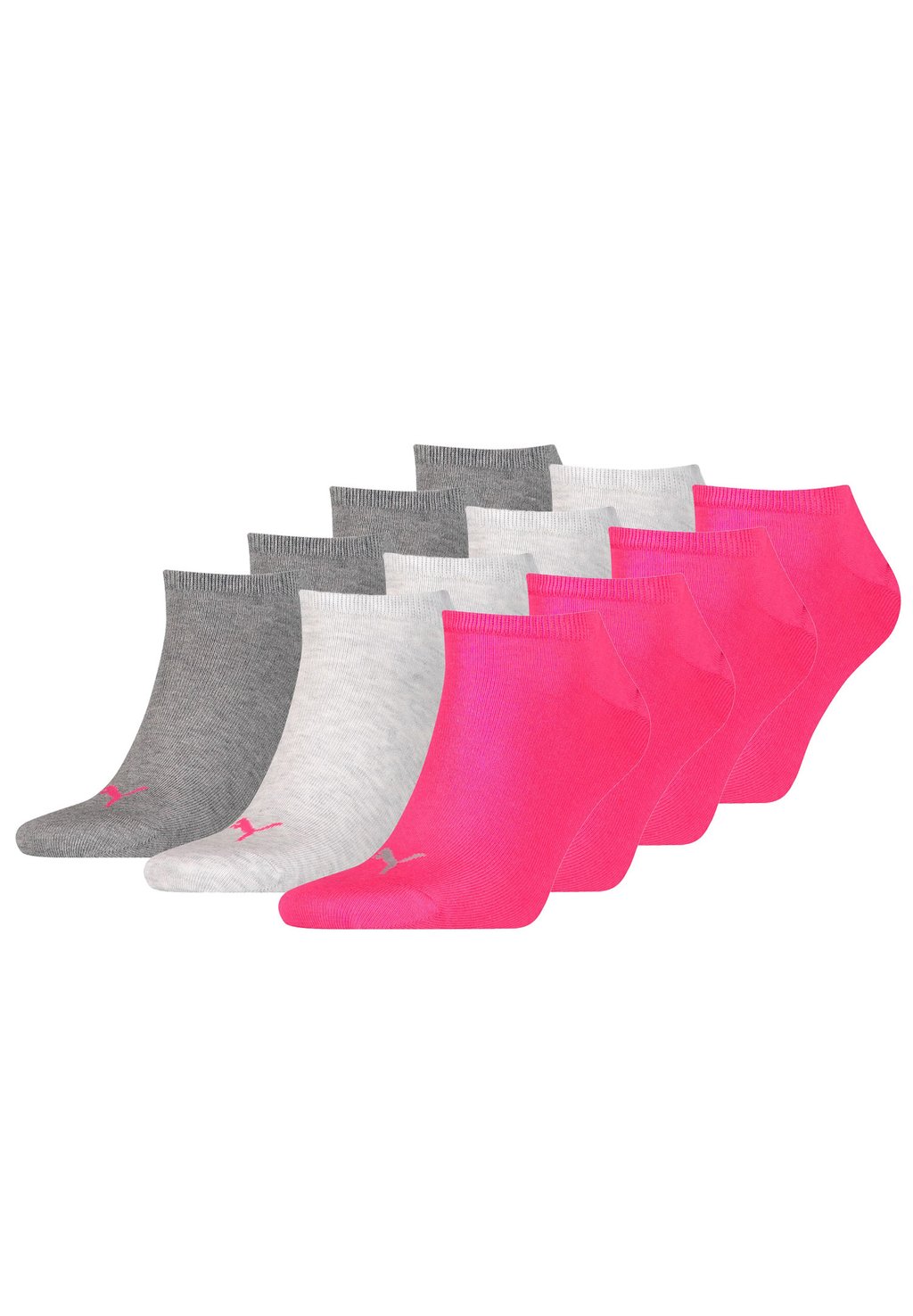 Спортивные носки 12 PACK Puma, цвет middle grey mélange/pink