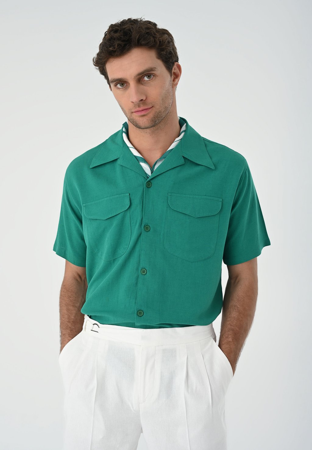 Рубашка LAPEL COLLAR SHORT SLEEVE Antioch, зеленый рубашка lapel collar long sleeve antioch цвет green