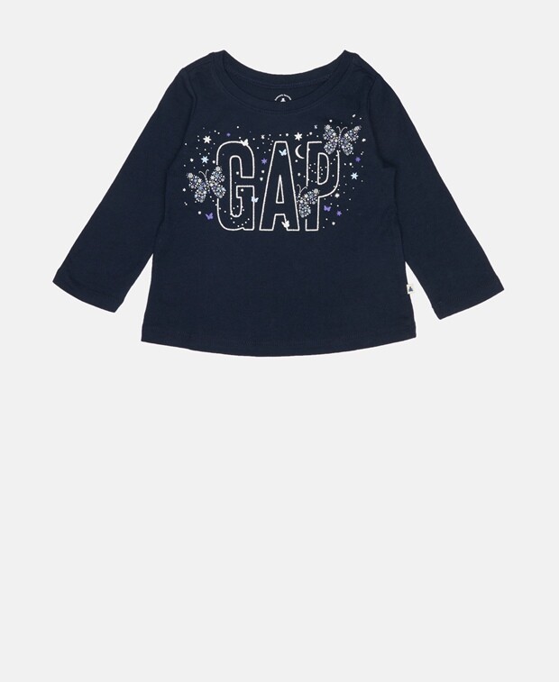 

Топ с длинными рукавами Gap, темно-синий