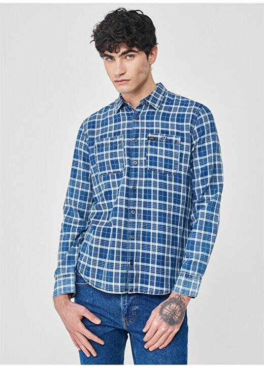 

Синяя мужская рубашка Regular Fit L231043XT_Рубашка с длинным рукавом Lee, синий