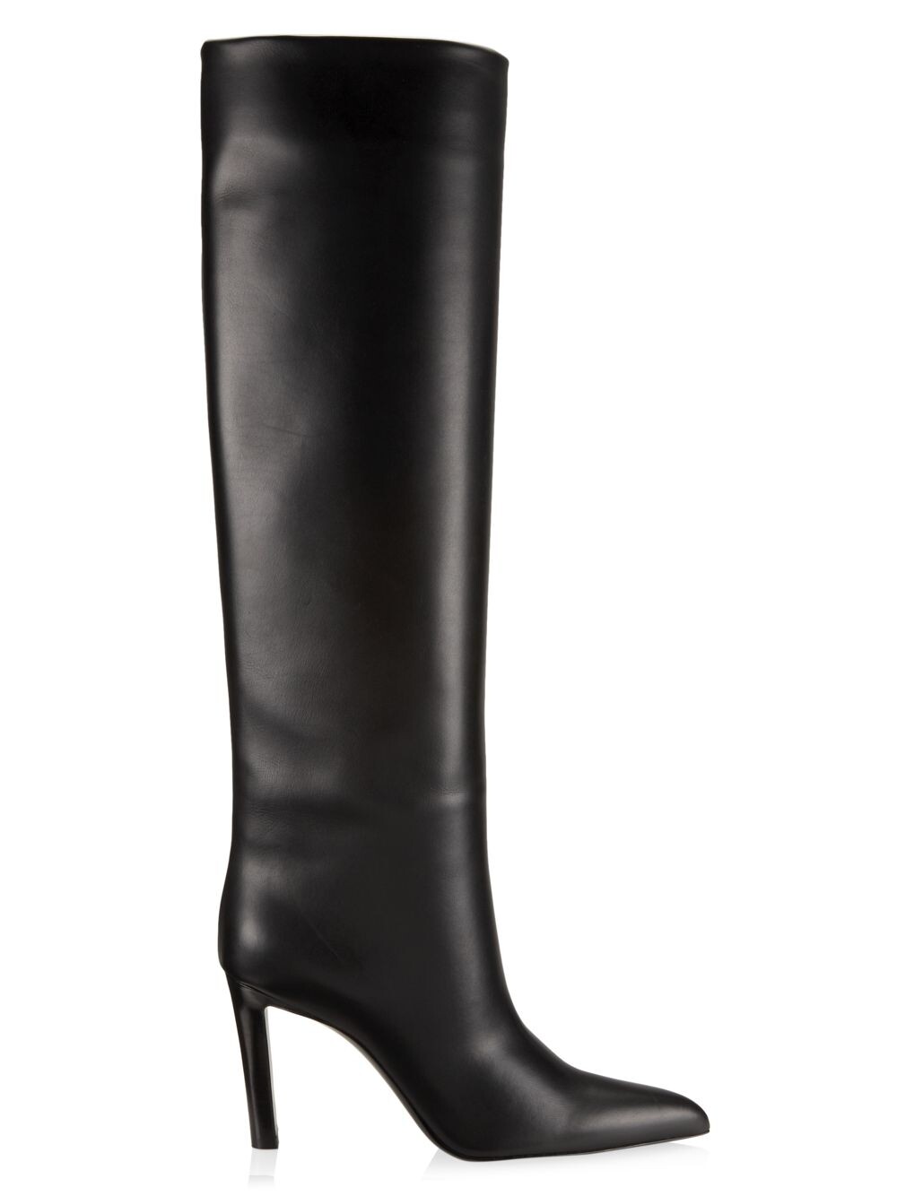 

Кожаные сапоги до колена Saint Laurent, черный