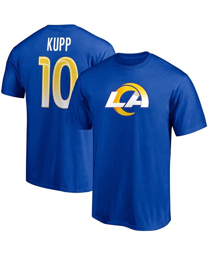 

Мужская футболка Cooper Kupp Royal Los Angeles Rams со значком игрока, именем и номером Fanatics, синий