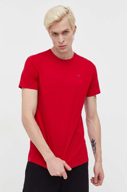 

Компания Холлистер хлопковая футболка Hollister Co., красный