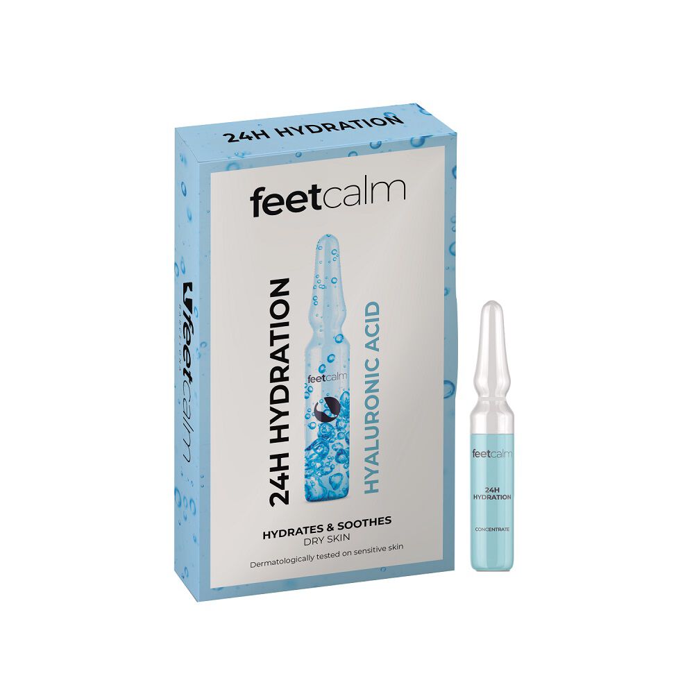 Набор: увлажняющие ампулы для ног с гиалуроновой кислотой Feetcalm 24H Hydration, 7х2 мл