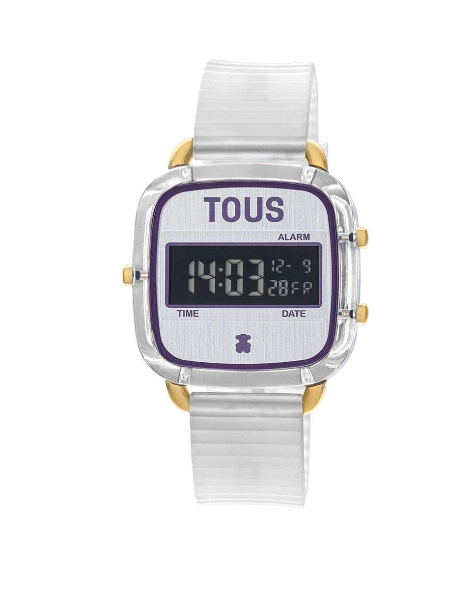 Цифровые женские часы D-Logo Fresh из поликарбоната с белым силиконовым ремешком Tous, мультиколор цифровые женские часы d logo со стальным браслетом синего ip tous синий