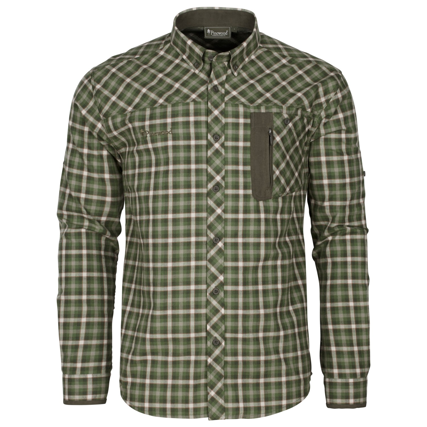 Рубашка Pinewood Wolf Shirt, цвет Pine Green/Offwhite