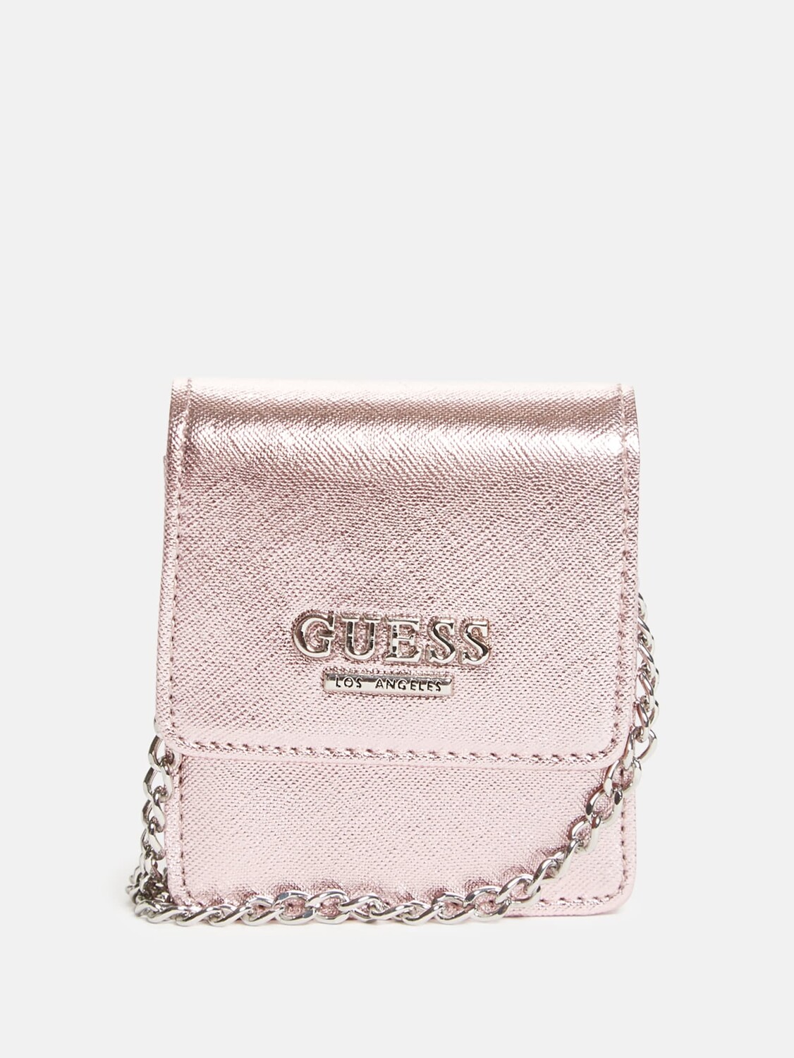 

Мини-сумочка через плечо с логотипом Guess Factory, цвет Rose Pink