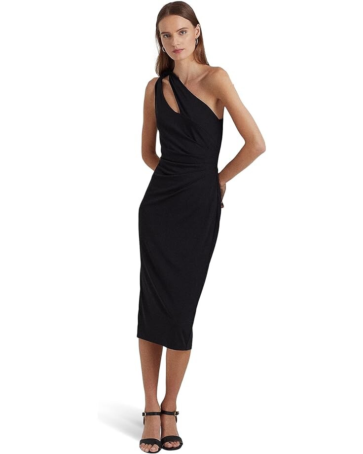 

Платье LAUREN Ralph Lauren Jersey One-Shoulder Cocktail, черный