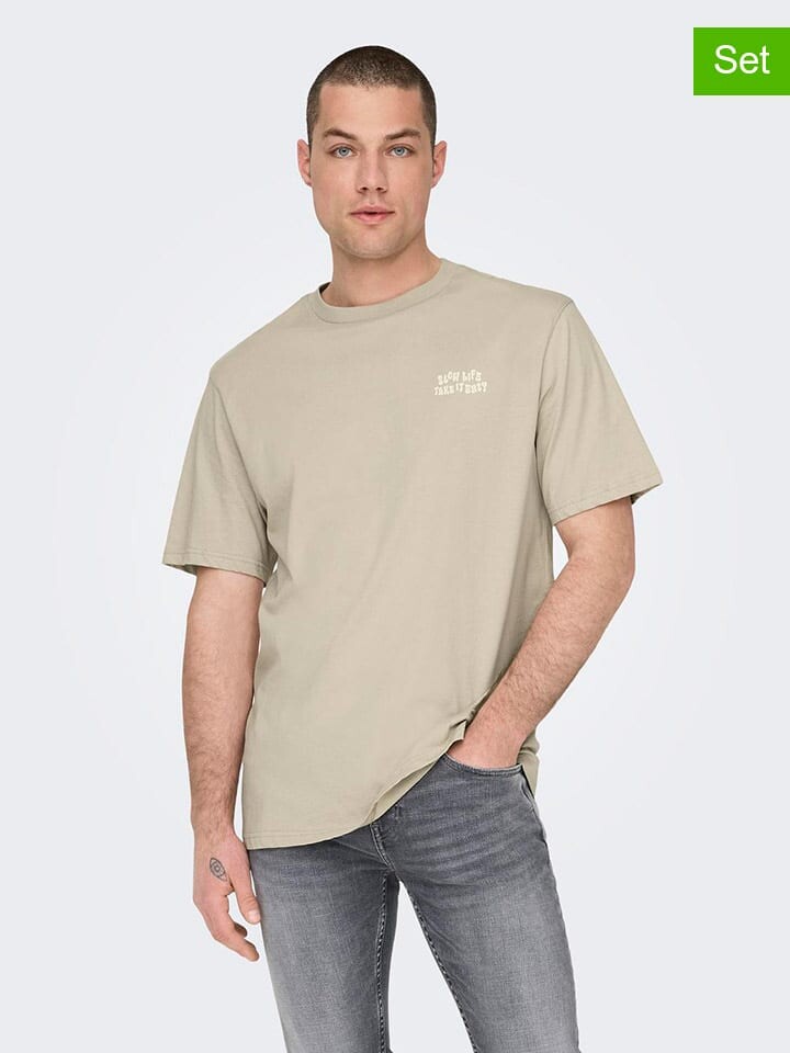 

Футболка ONLY & SONS s, бежевый