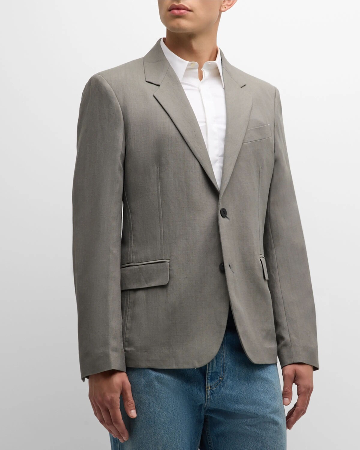 

Мужское спортивное пальто из льняной ткани Ferragamo, цвет Ash Grey