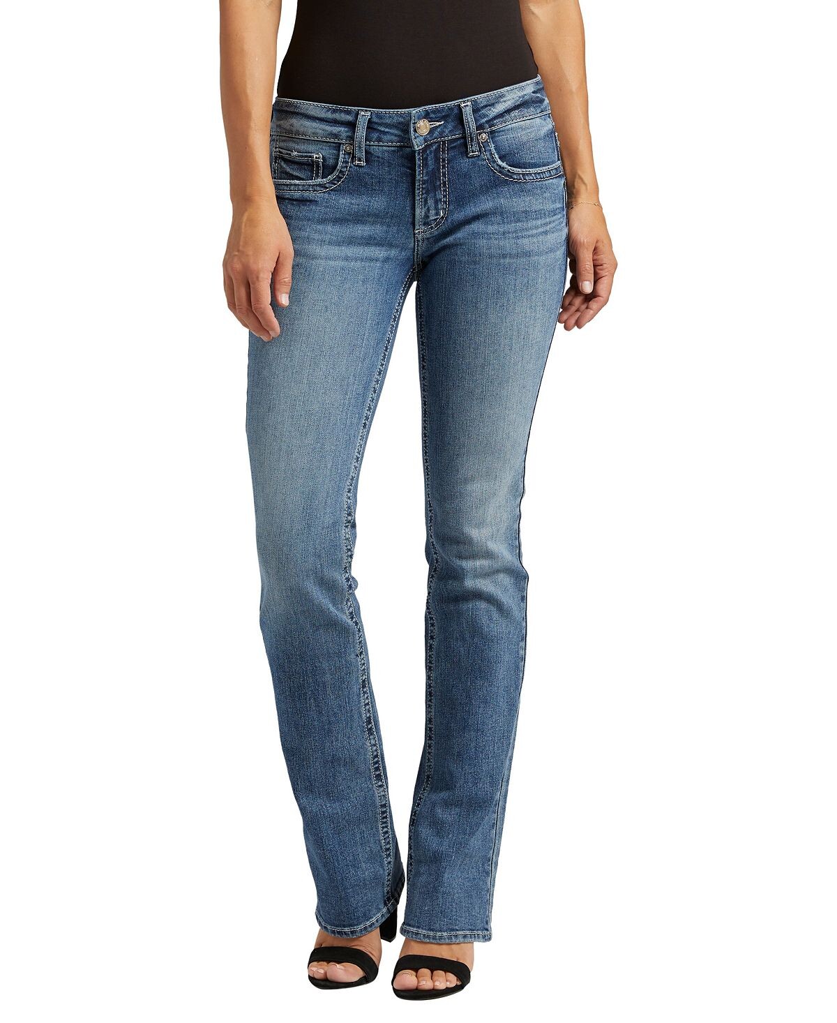 

Женские зауженные джинсы Britt с низкой посадкой Bootcut Silver Jeans Co.