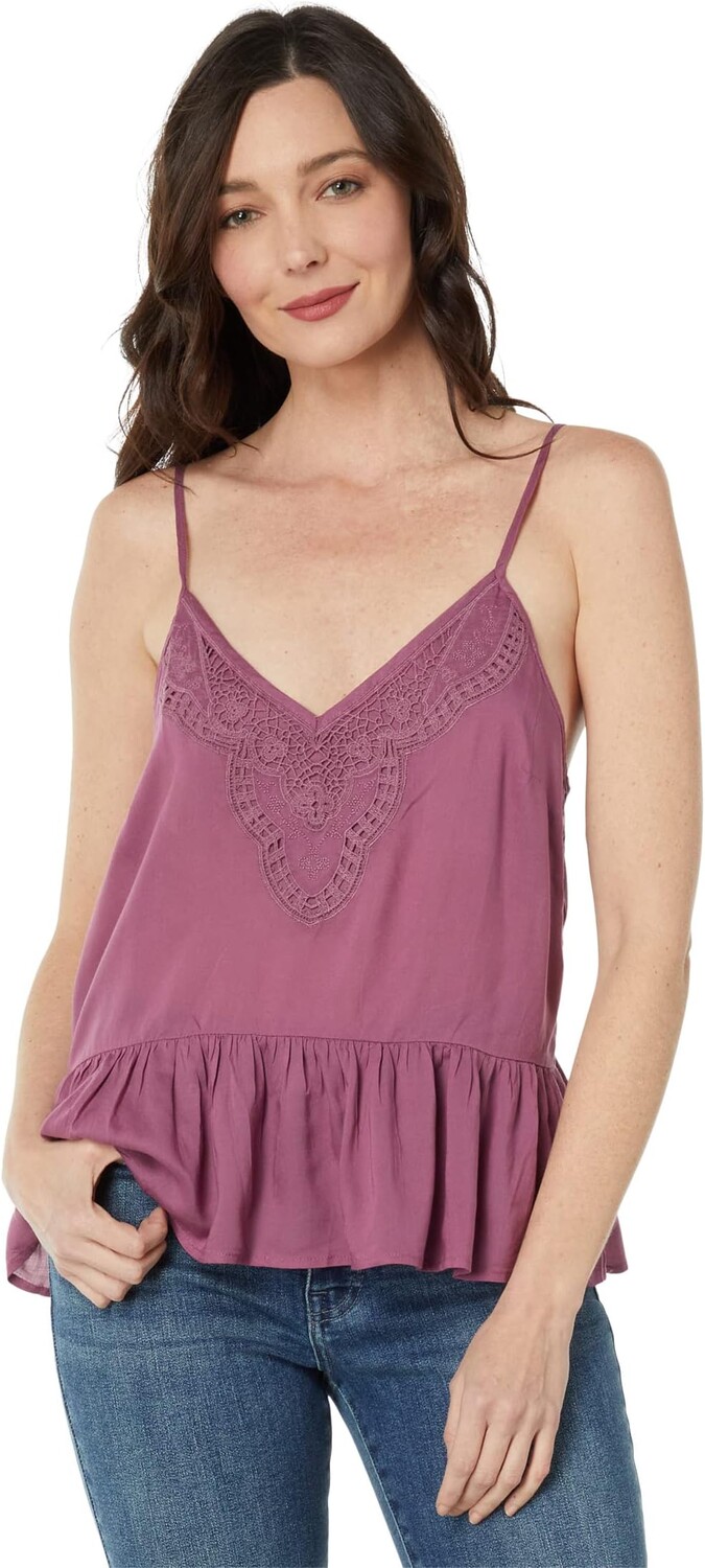 

Вышитая майка Lucky Brand, цвет Tulipwood