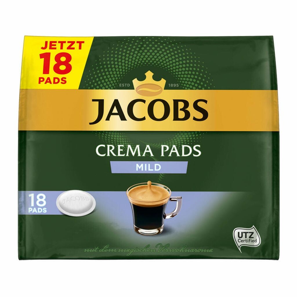 

Прокладки Jacobs Crema Pads мягкие | 18 кофейных капсул, совместимых с Senseo, по 118 г