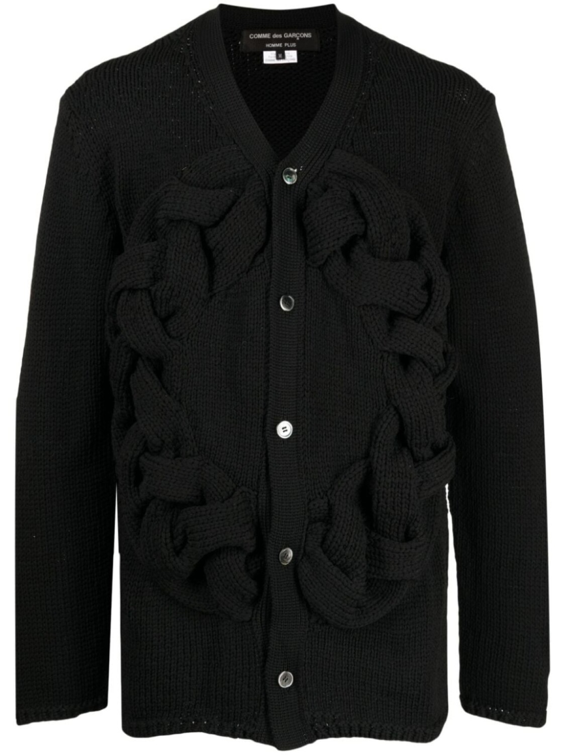 

Comme des Garçons Homme Plus braided-band V-neck cardigan, черный