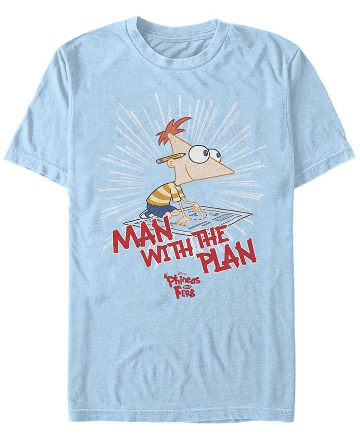 Мужская футболка с коротким рукавом Phineas and Ferb The Plan Man Fifth Sun, синий