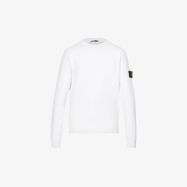 

Толстовка свободного кроя из хлопкового джерси с логотипом Stone Island, белый