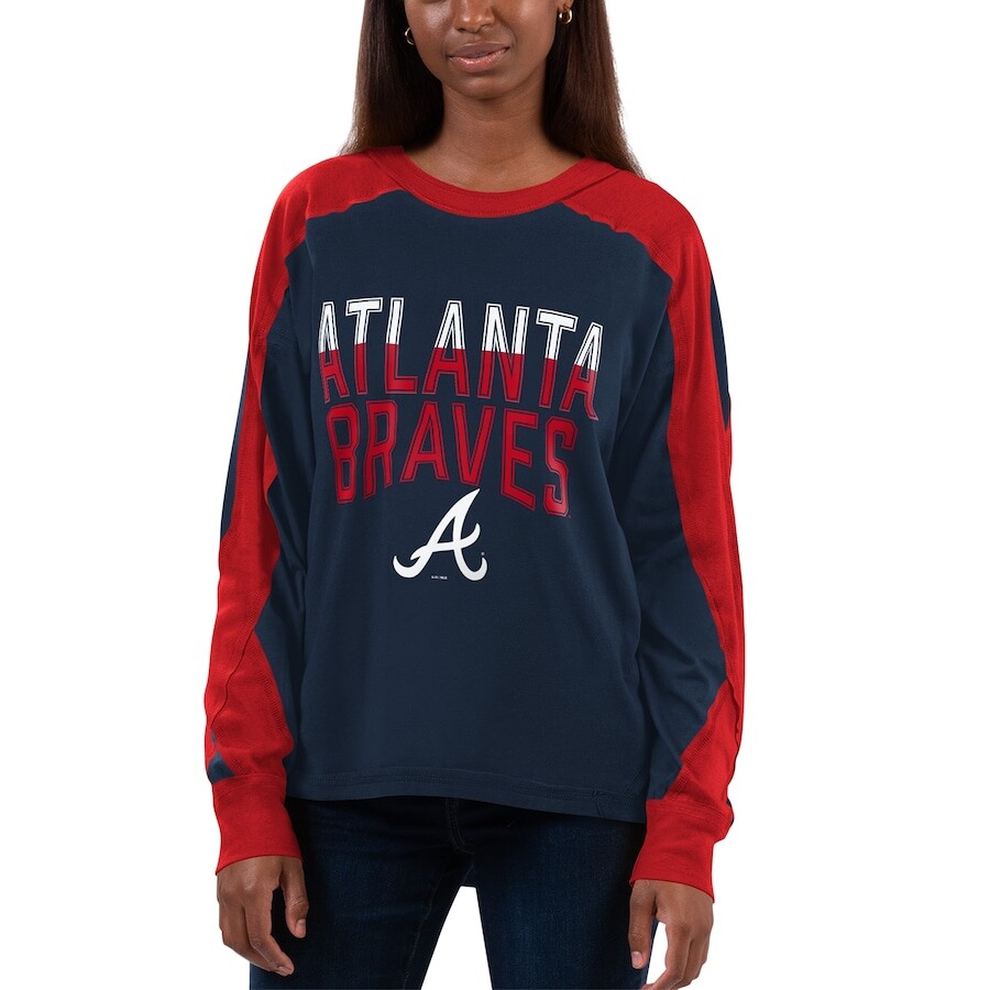

Футболка с длинным рукавом G-III 4Her by Carl Banks Atlanta Braves, нави