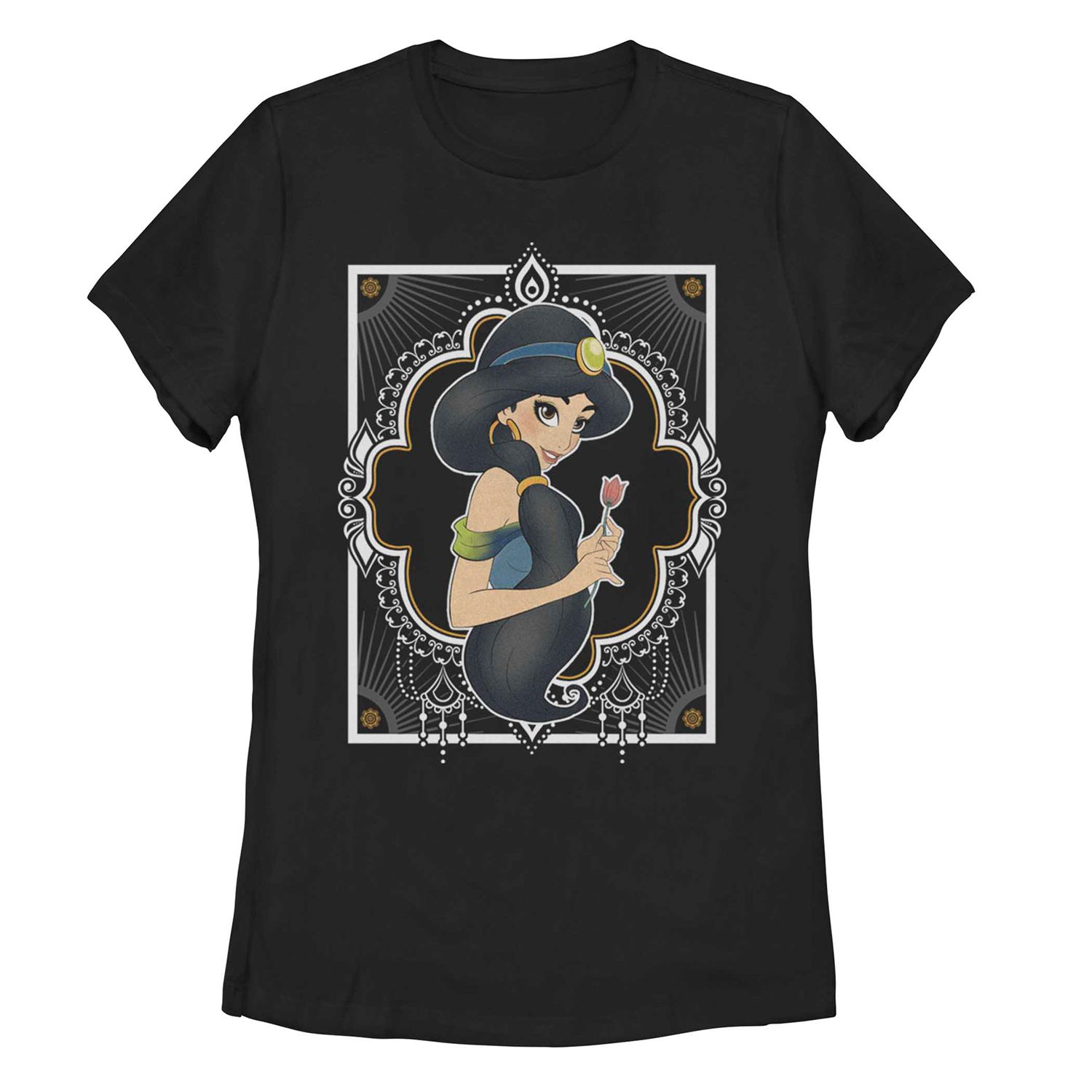 Детская футболка Disney's Aladdin Jasmine с геометрическим рисунком и рамкой Disney