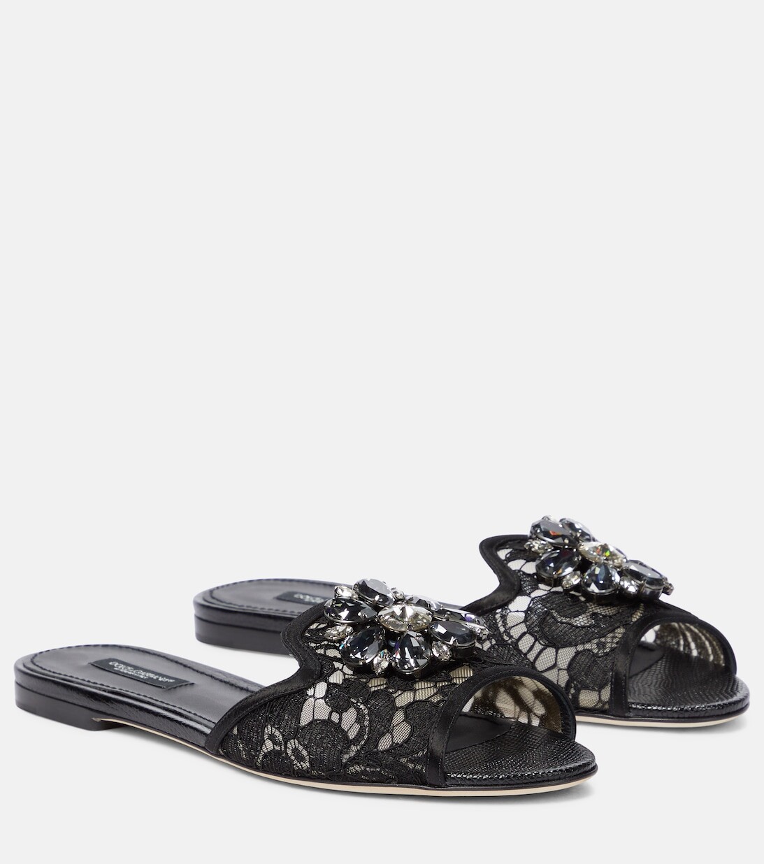 

Декорированные кружевные босоножки Bianca Dolce&Gabbana, черный