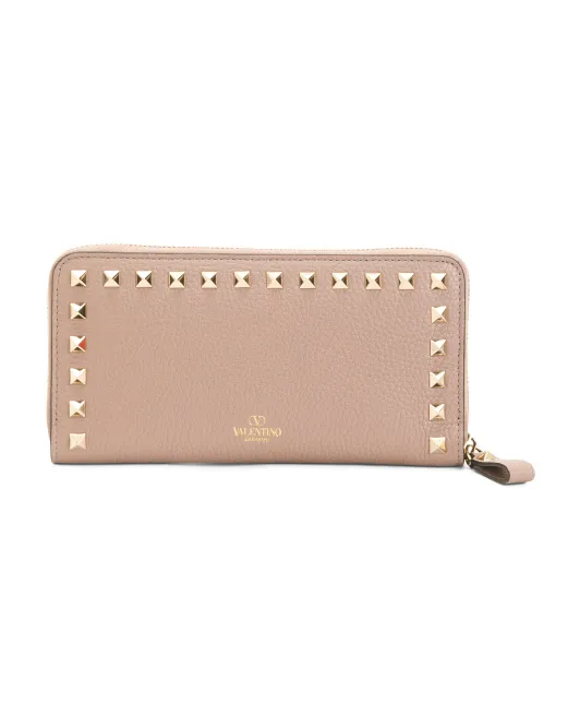 

Кожаный кошелек Made In Italy с заклепками Valentino Garavani, цвет Nude