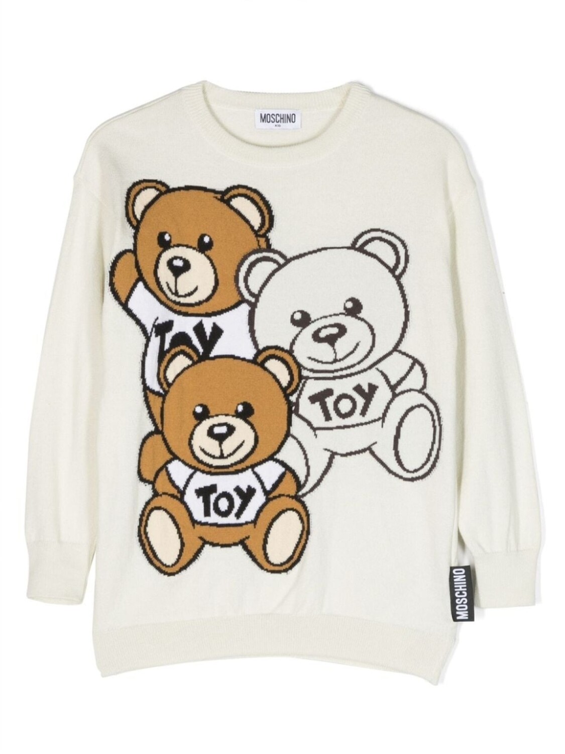 

Moschino Kids джемпер Teddy Bear тонкой вязки, нейтральный цвет