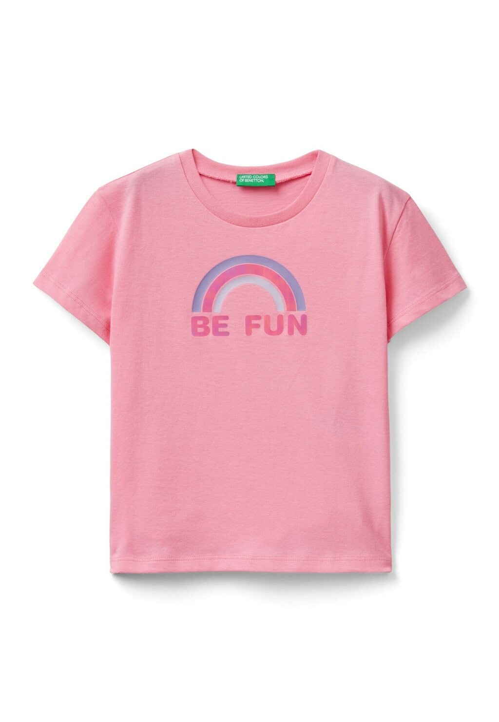 

Футболка с принтом BOXY FIT With GLOSSY DETAILS United Colors of Benetton, розовый