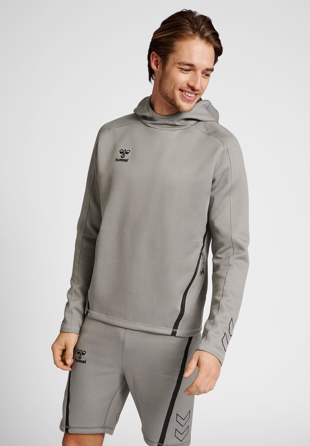 

Толстовка с капюшоном Hummel, серый меланж