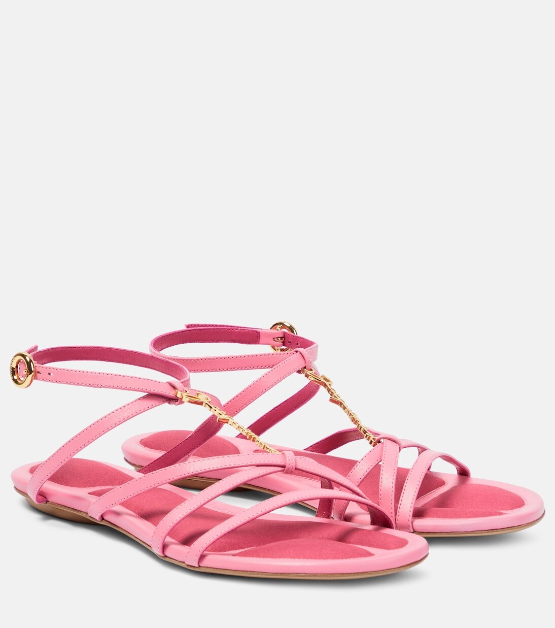

Кожаные сандалии les sandales pralu plates Jacquemus, розовый