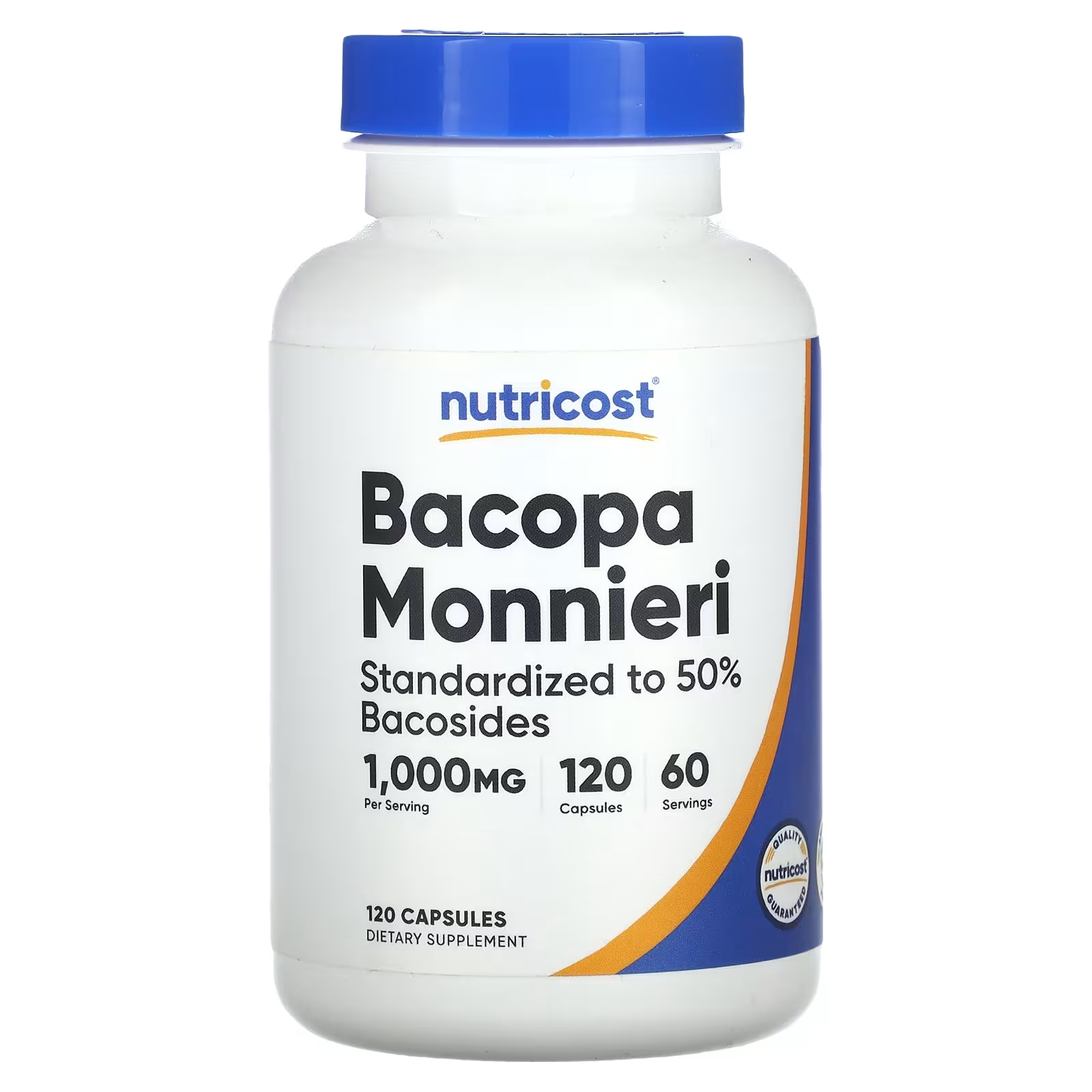 Бакопа Монье Nutricost 1000 мг, 120 капсул (500 мг на капсулу) nutricost bacopa monnieri 1000 мг 120 капсул 500 мг на капсулу