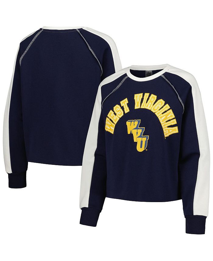 

Женский укороченный пуловер темно-синего цвета West Virginia Mountaineers Blindside Raglan nbsp; Gameday Couture, синий