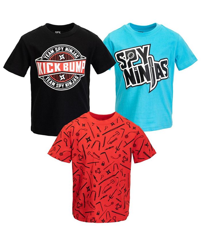 Комплект из 3 футболок для мальчиков от маленького ребенка до большого ребенка Spy Ninjas, мультиколор