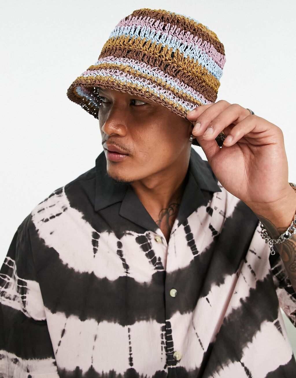 

Соломенная панама с разноцветными полосками ASOS DESIGN