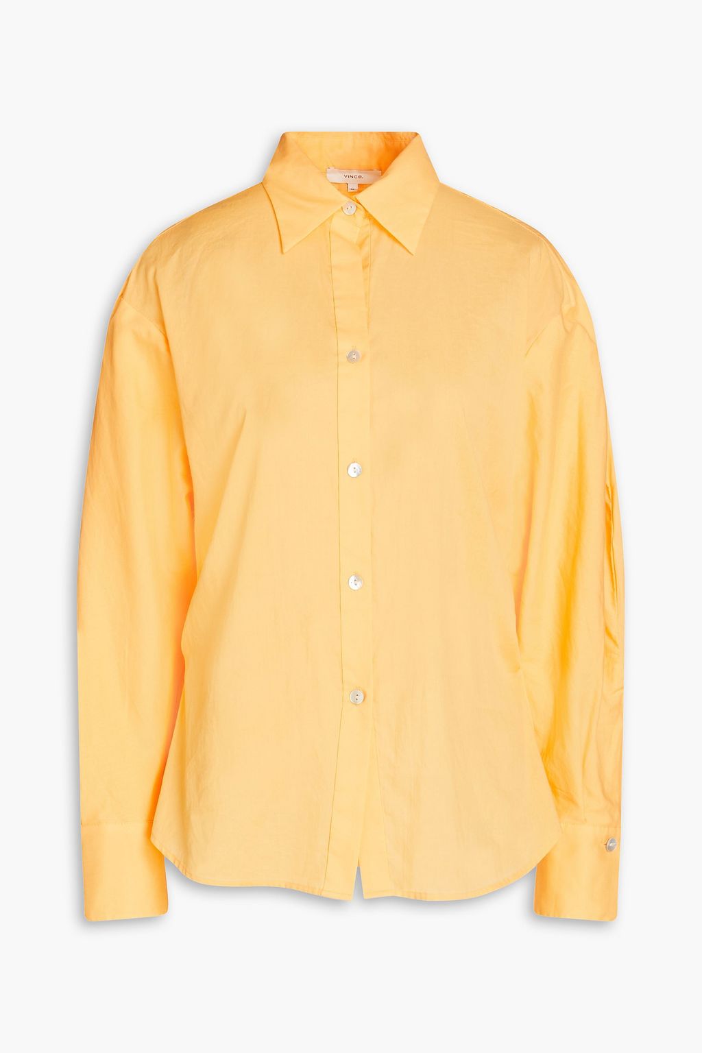 Рубашка из хлопка и поплина Vince., оранжевый цена и фото