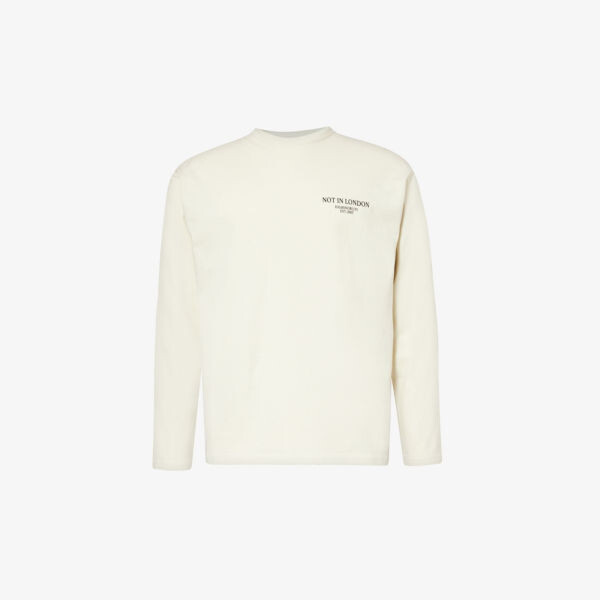 

Футболка not in london с длинными рукавами и фирменным принтом из хлопкового джерси Highsnobiety, белый