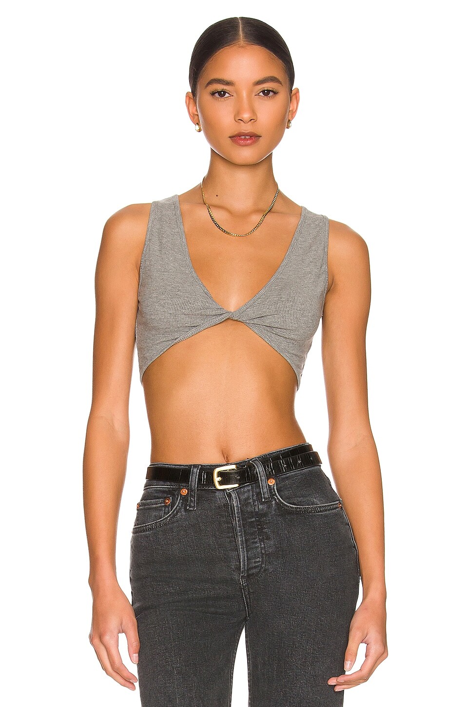 

Топ superdown Iva Twist Crop, цвет Heather Grey