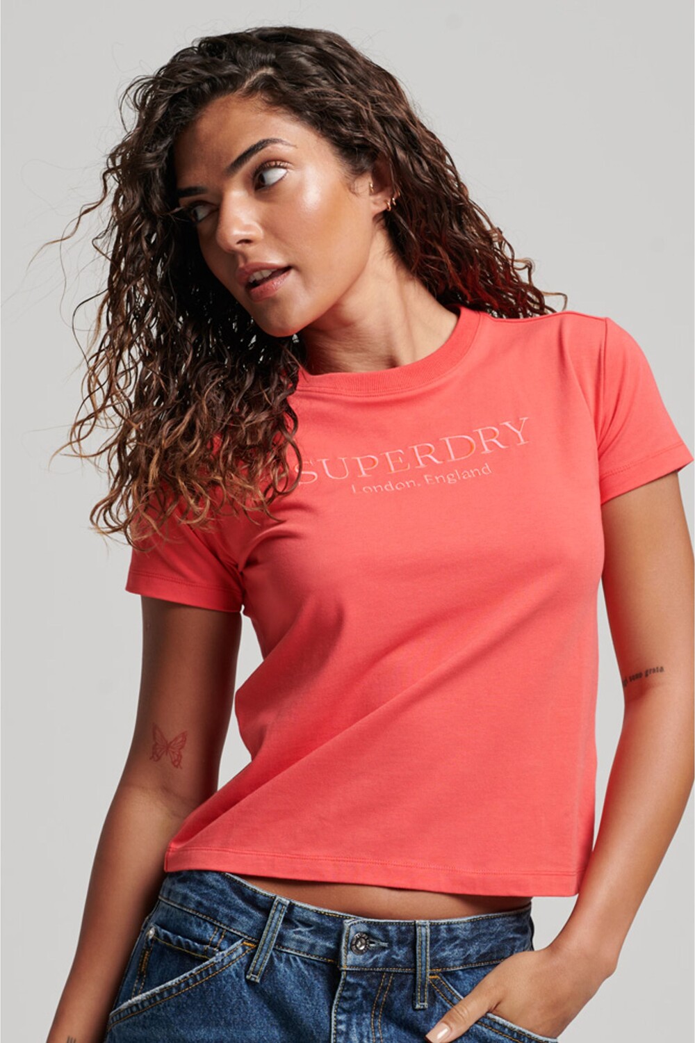 

Футболка с рисунком 90-х годов Superdry, розовый