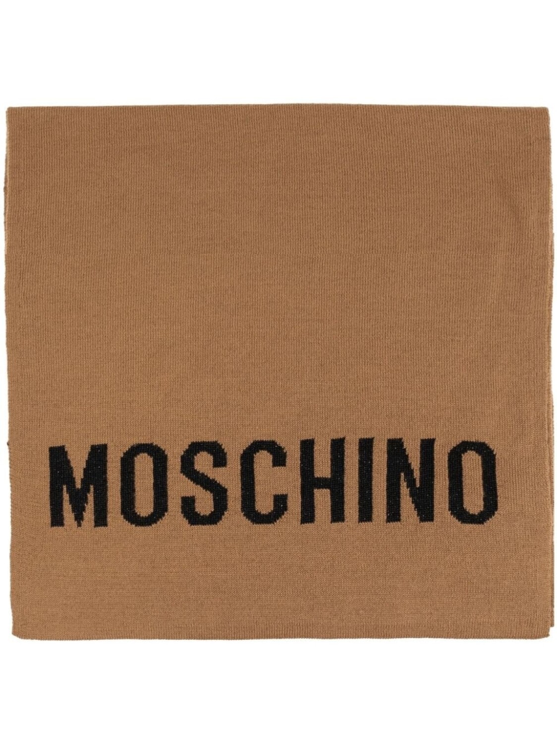 

Moschino шарф с логотипом в технике интарсия, коричневый