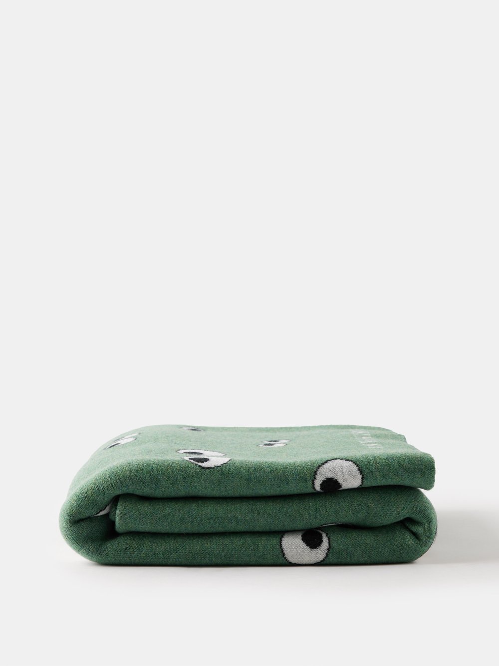 Шерстяное одеяло all over eyes с интарсией Anya Hindmarch, зеленый