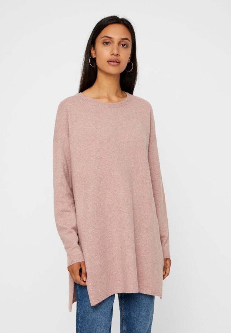 Свитшот Vero Moda VMBRILLIANT LS O NECK LONG, розовый свитшот vero moda vmcity ls o neck цвет silver mink