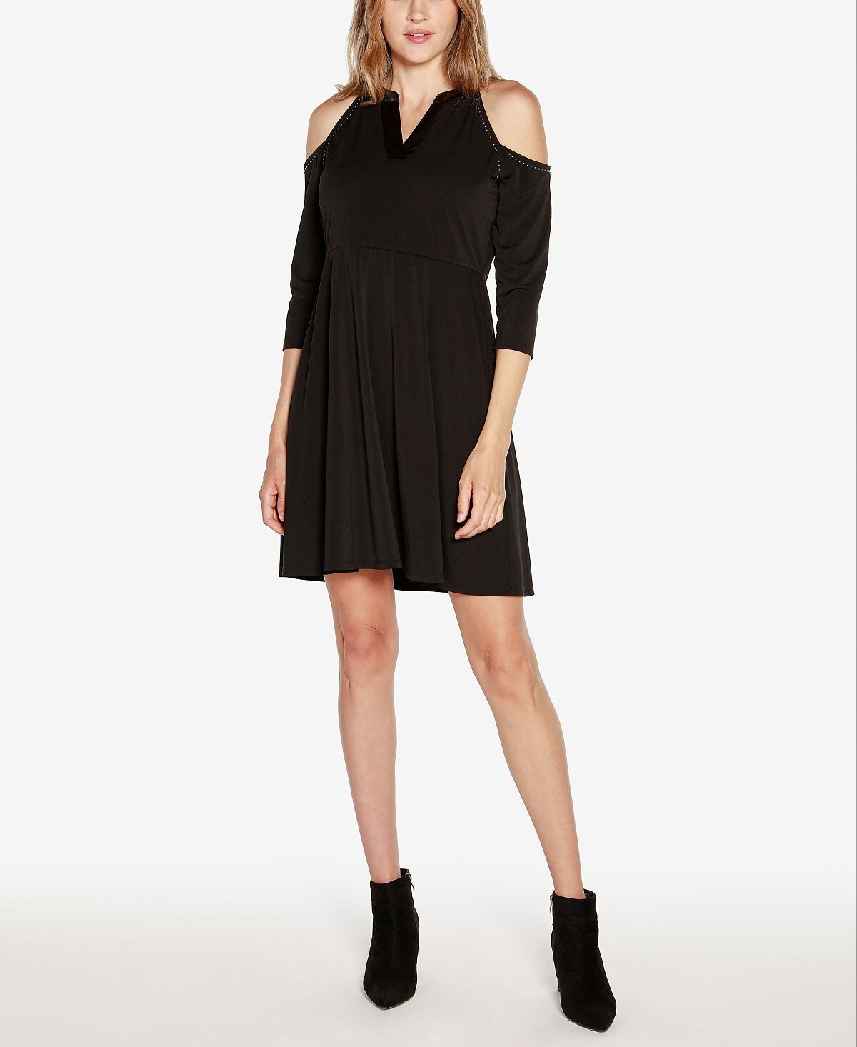

Женское платье с открытыми плечами и шипами Black Label Belldini, черный