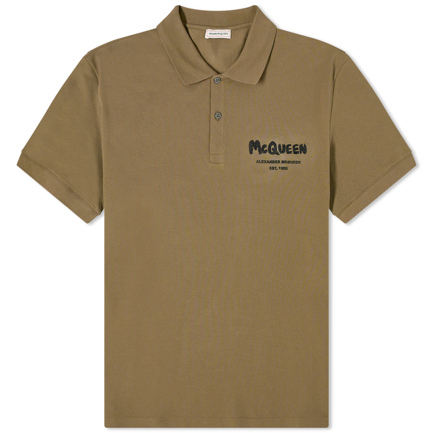 Рубашка Alexander Mcqueen Graffiti Logo Polo, цвет Deep Khaki