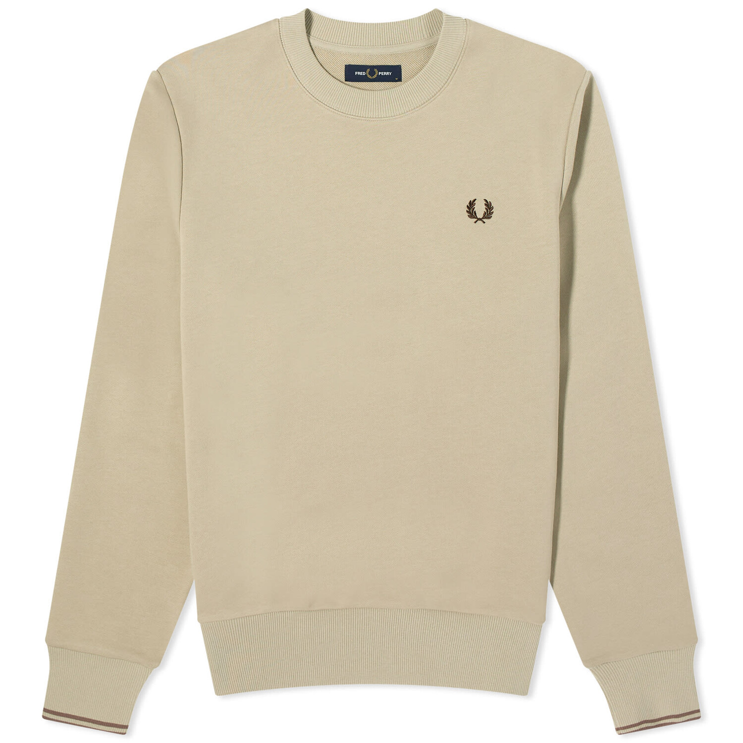 

Толстовка Fred Perry Crew Sweat, цвет Warm Grey & Brick