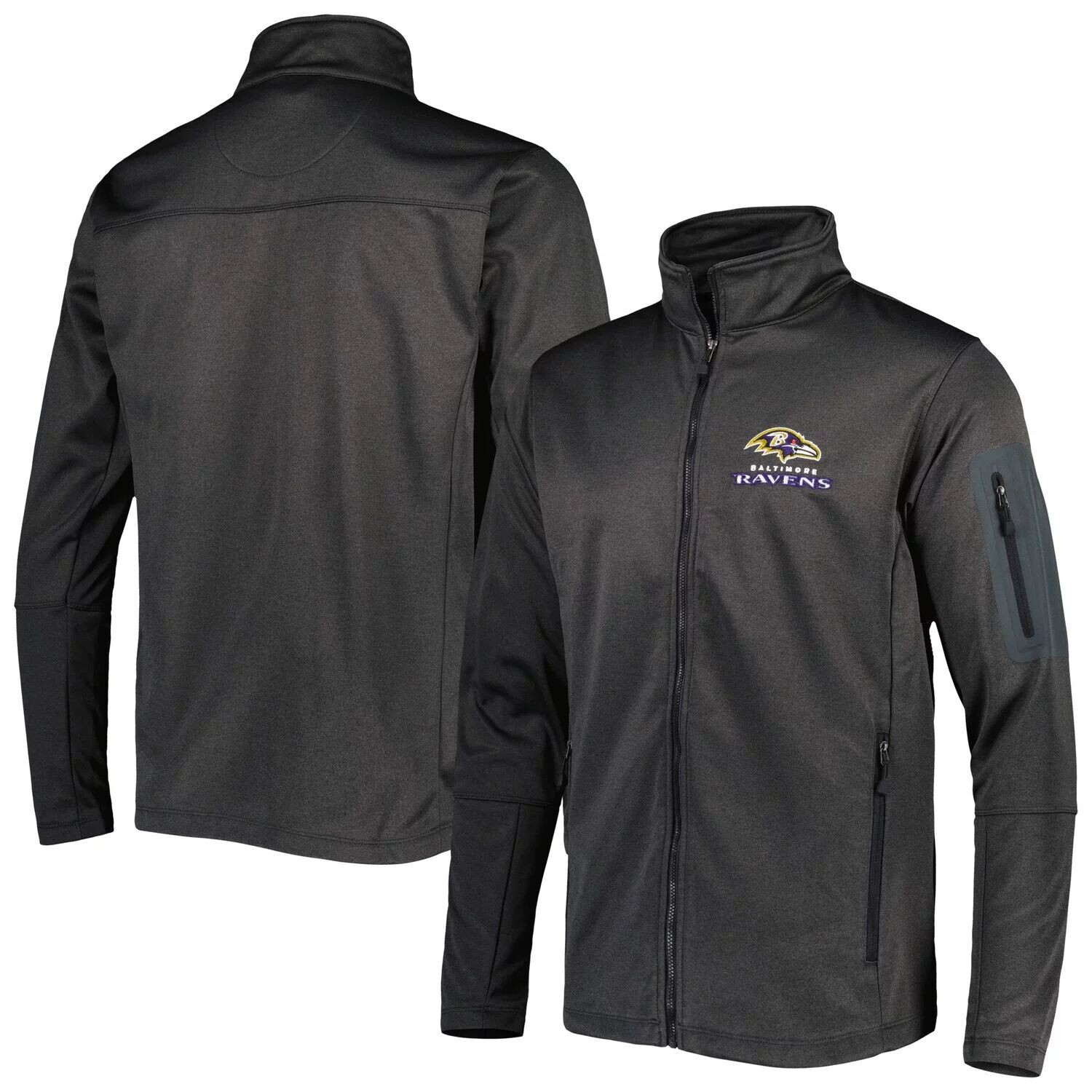 

Мужская куртка Dunbrooke Heather Black Baltimore Ravens из технического флиса с молнией во всю длину и фристайлом