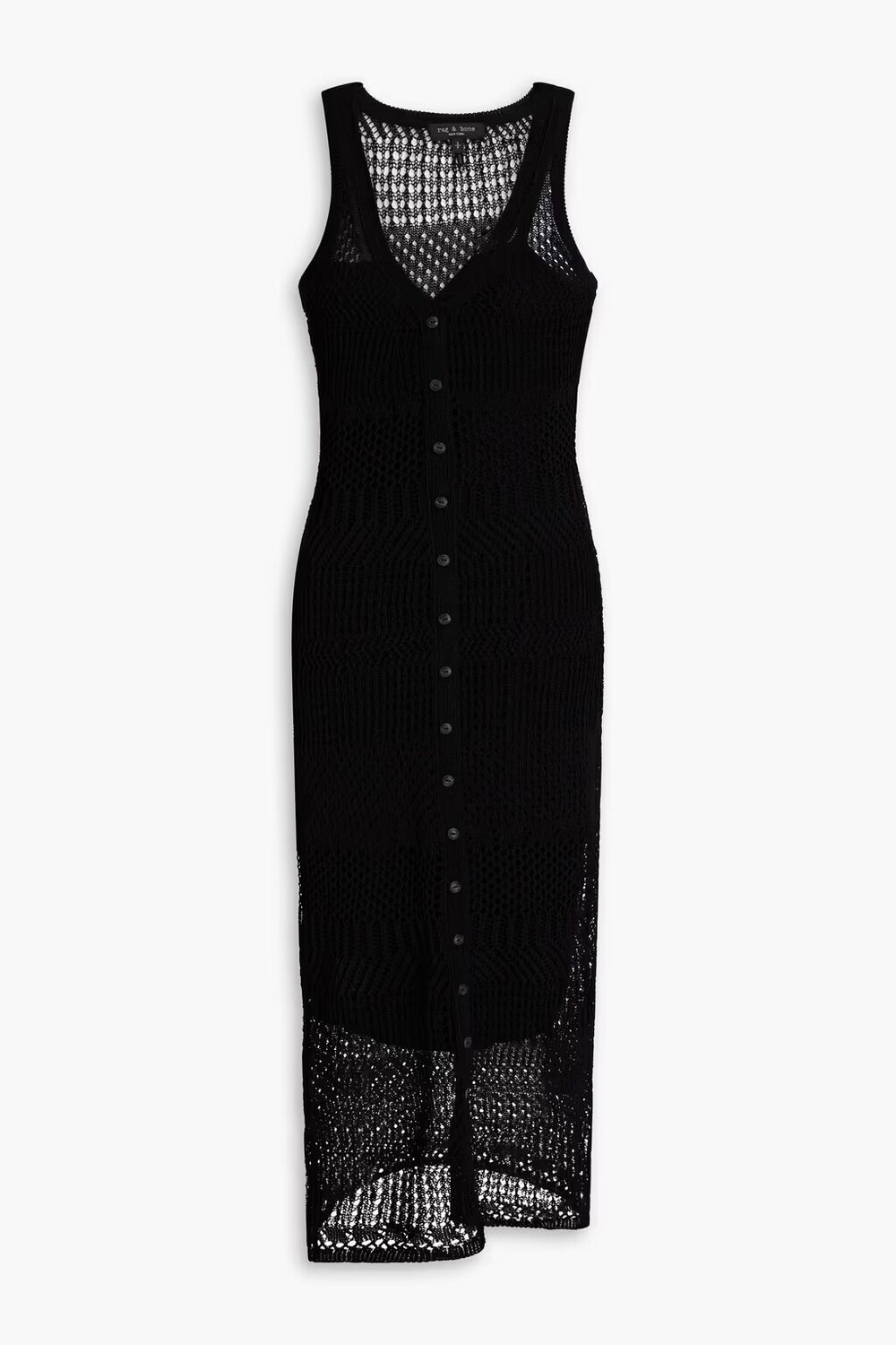 

Платье миди Mae Vee крючком из смесового хлопка Rag & Bone, черный