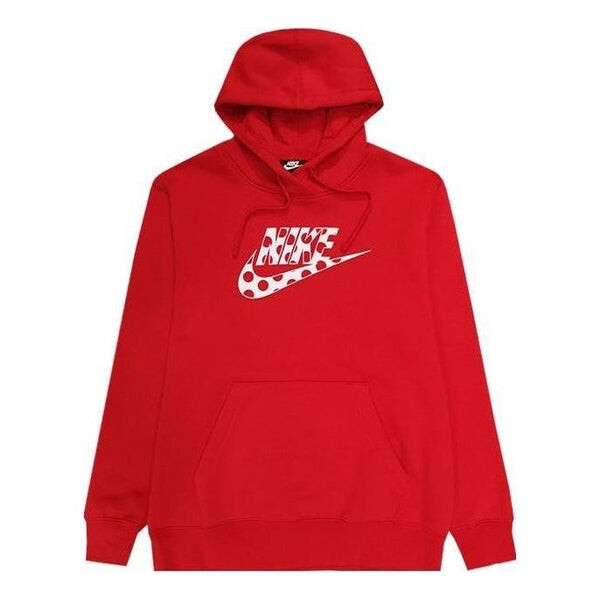 

Толстовка Nike Big Swoosh Dot Logo Pullover Hoodie 'Red', красный